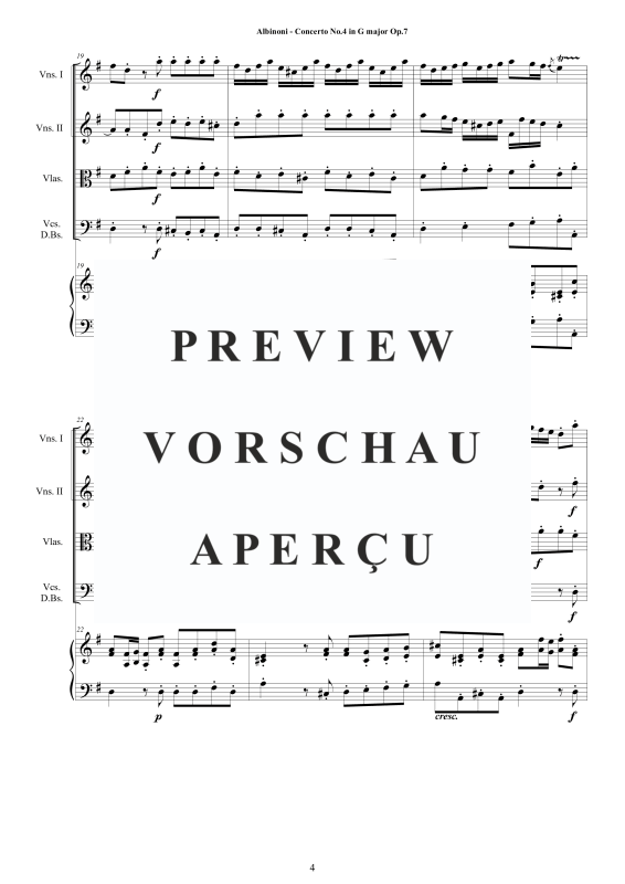 Product gallery: Page 5 of 11 Concerto No.4 in G-Dur Op.7, , String Ensemble and Harpsichord