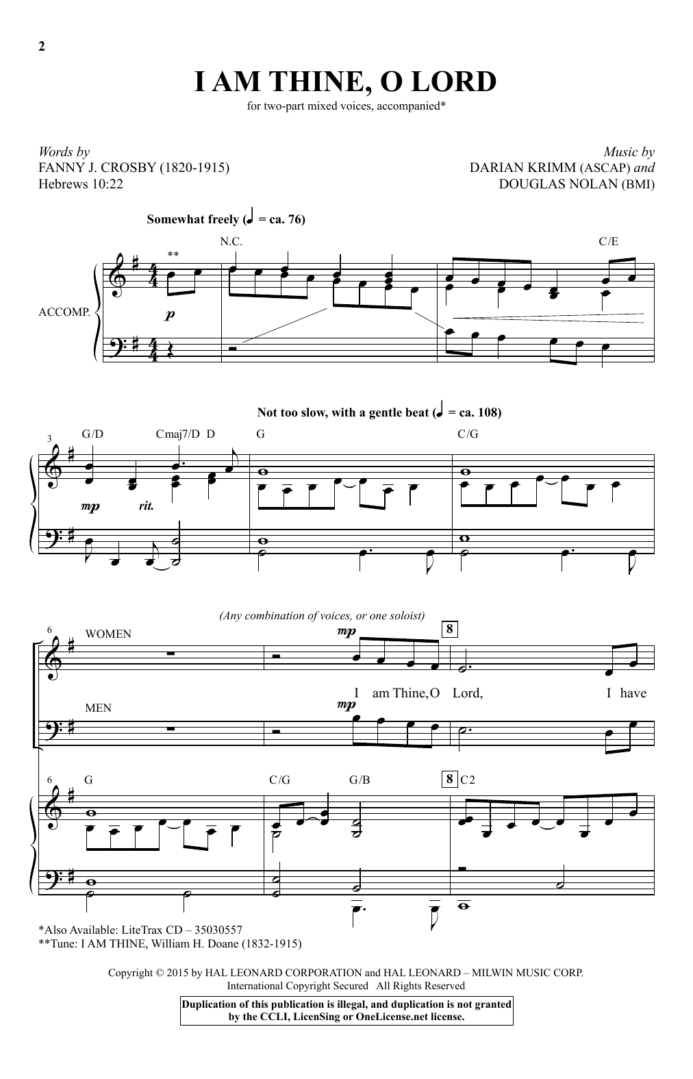 Produktbild zu: I Am Thine, O Lord