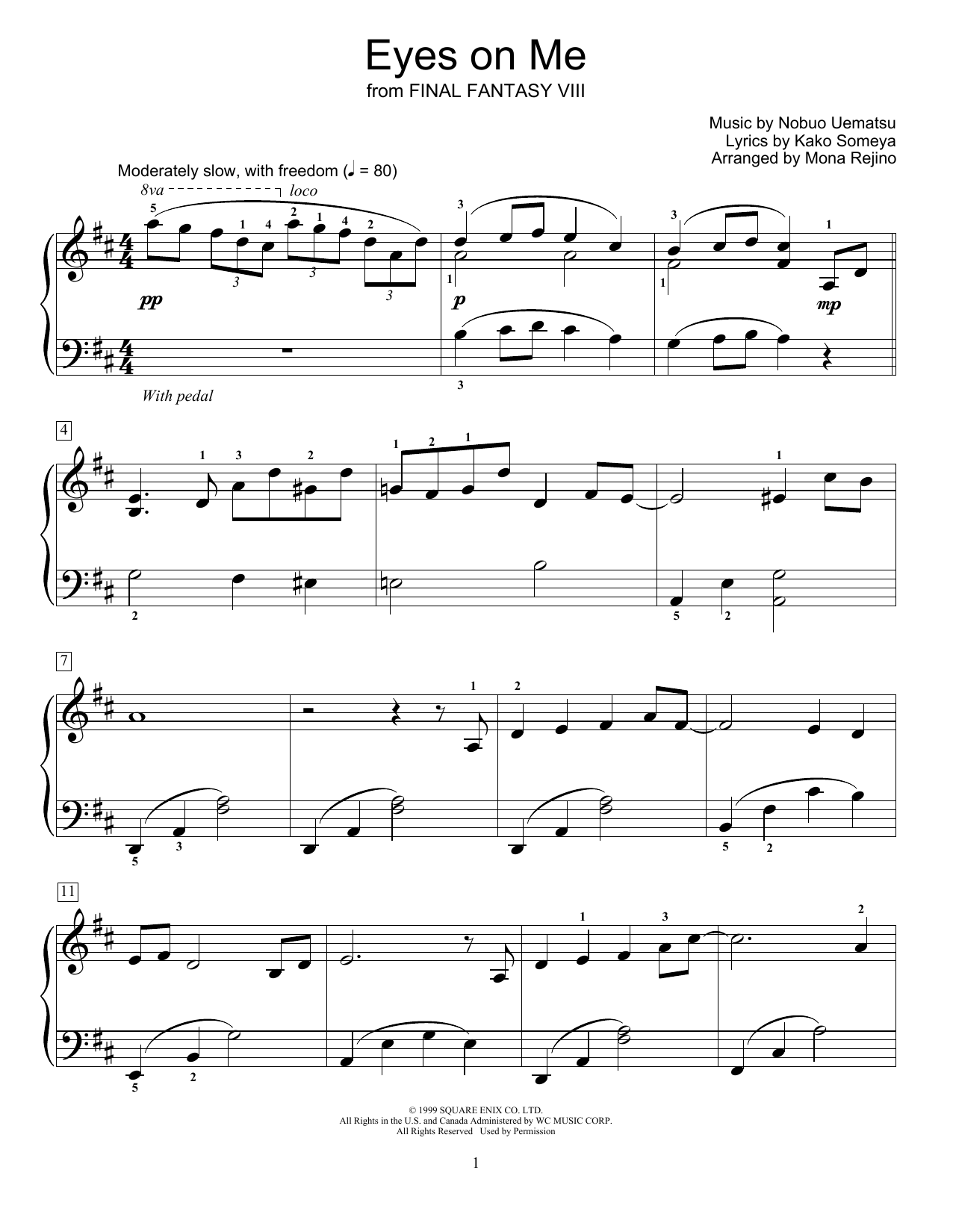 Produktbild zu: Eyes On Me (from Final Fantasy VIII) (arr. Mona Rejino)