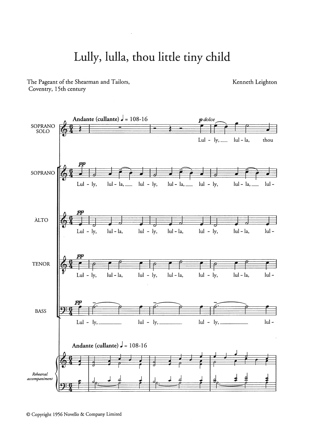 Produktbild zu: Lully, Lulla, Thou Little Tiny Child