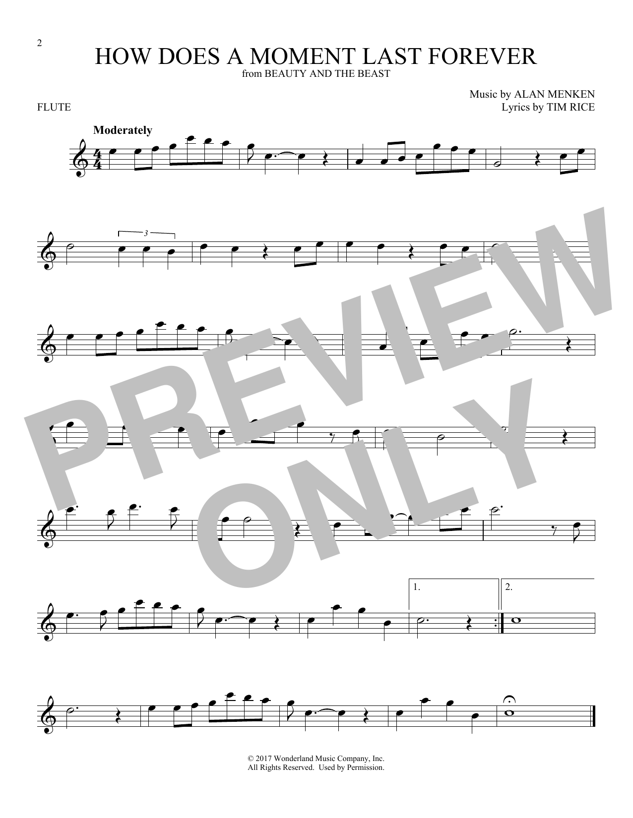 Product gallery: Page 1 of 1 How Does A Moment Last Forever (from Beauty And The Beast), Celine Dion