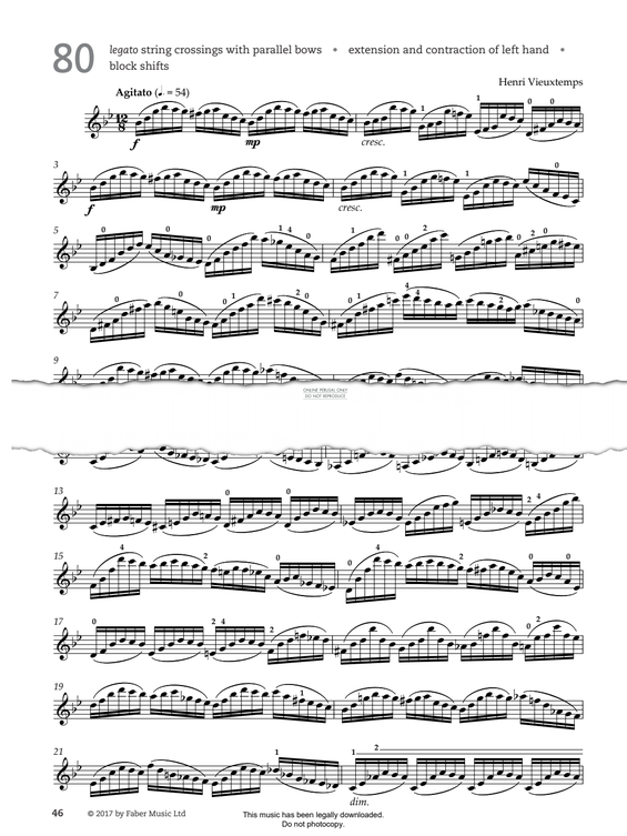 Produktgalerie: Seite 1 von 1 Study No.80 Agitato (from '80 Graded Studies For Violin Book Two'), Henri Vieuxtemps, Violine