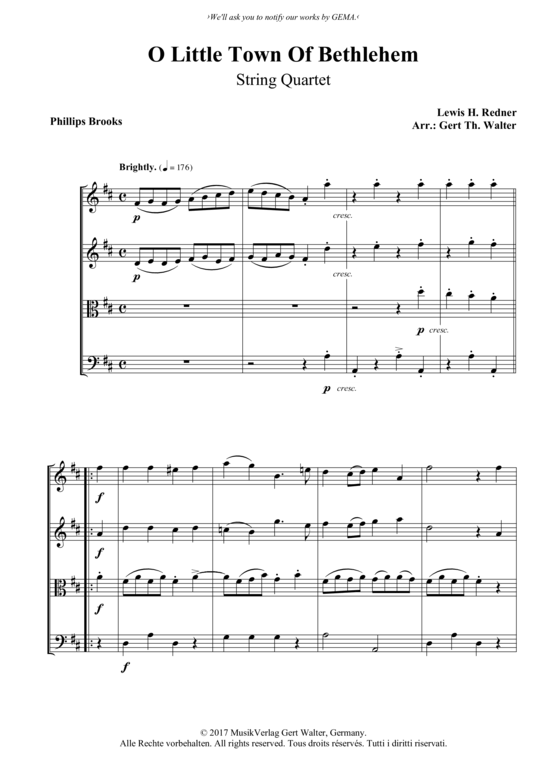 Produktbild zu: O Little Town Of Bethlehem Lewis H. Redner