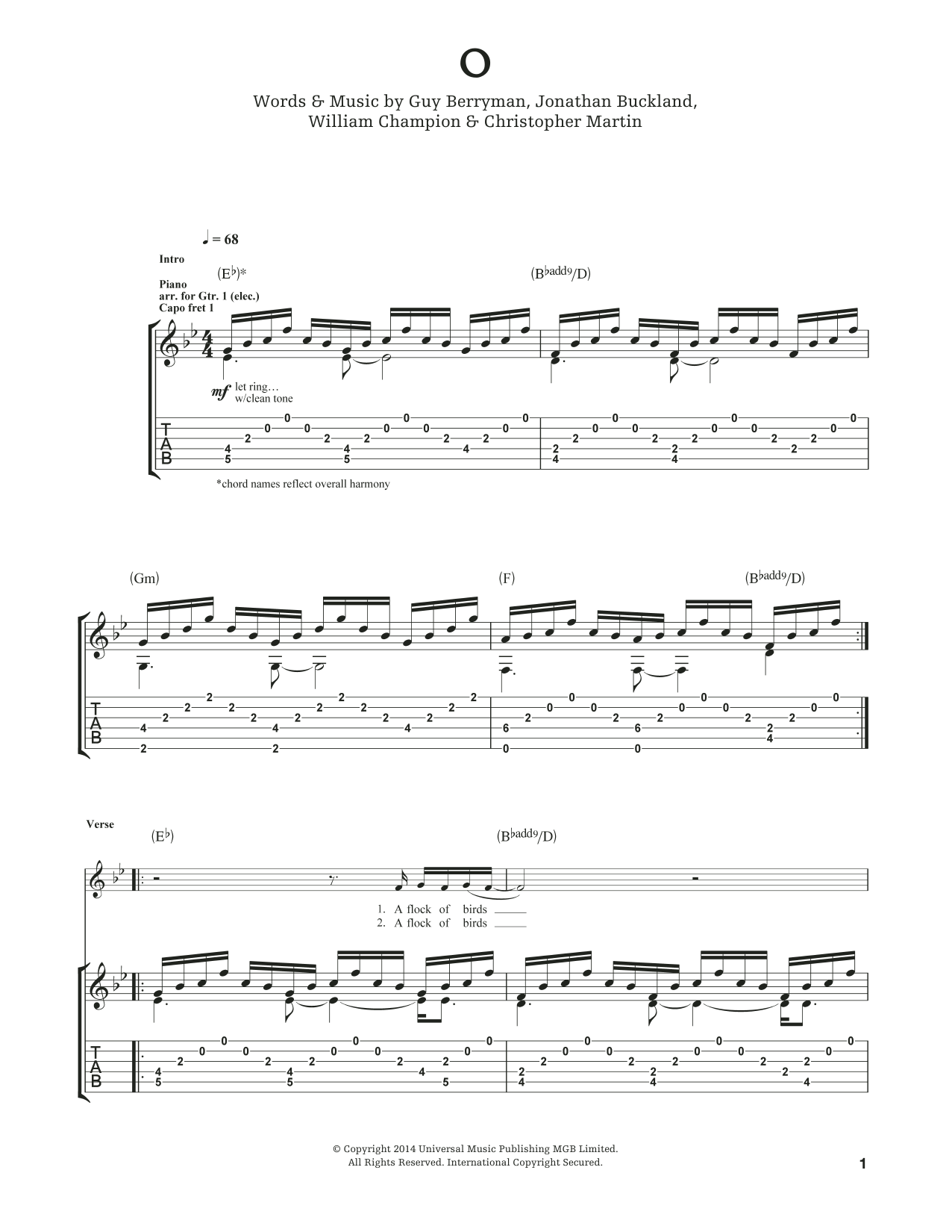 Produktgalerie: Seite 1 von 1 O, Coldplay, Gitarre