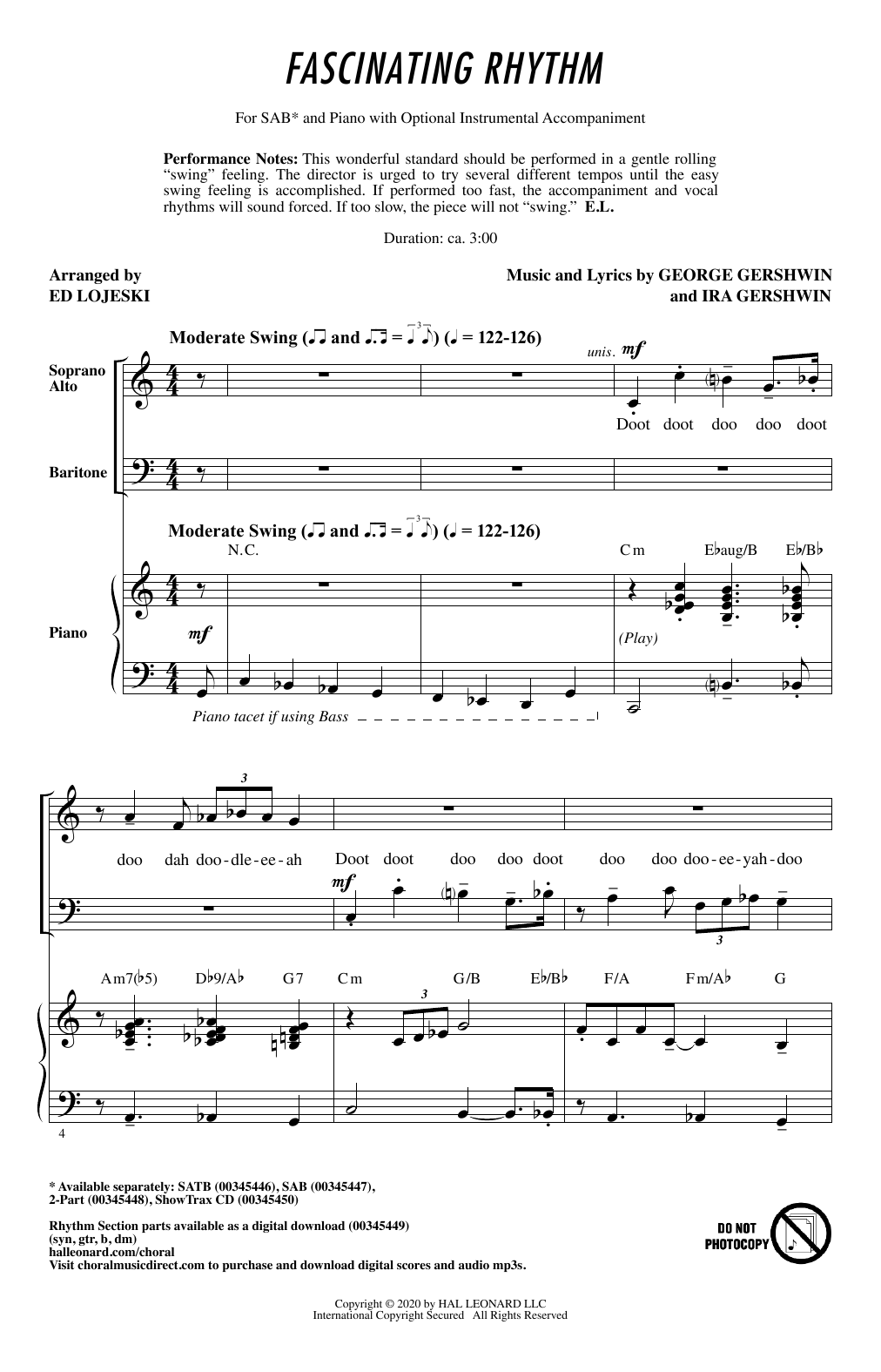 Product picture to: Fascinating Rhythm (from Lady Be Good) (arr. Ed Lojeski)