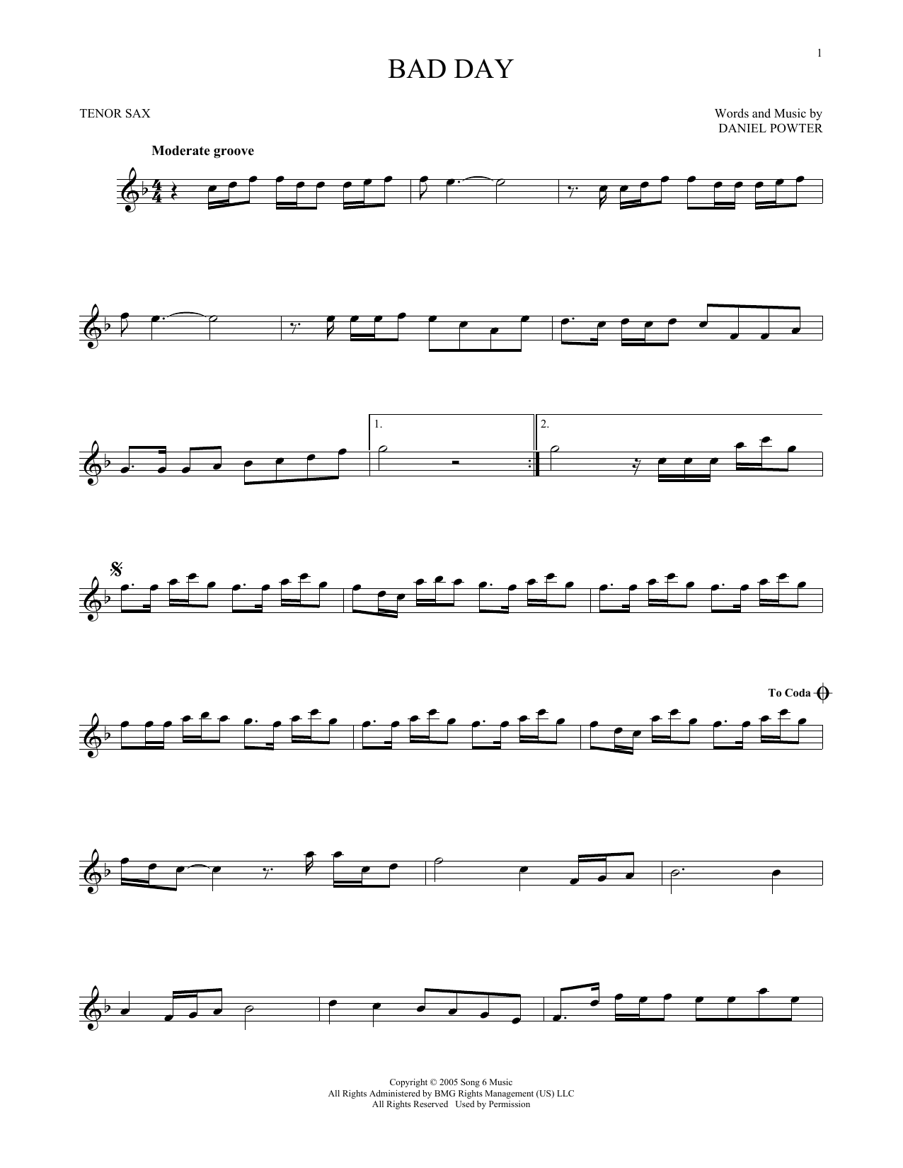 Product gallery: Page 1 of 1 Bad Day, Daniel Powter
