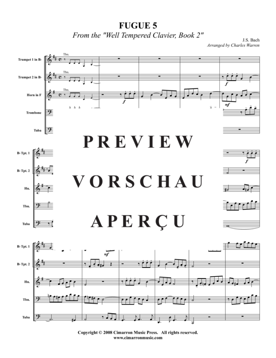 Produktgalerie: Seite 2 von 9 Fuga Nr. 5 aus Wohltemp. Klavier 2 , , (Blechbläserquintett)