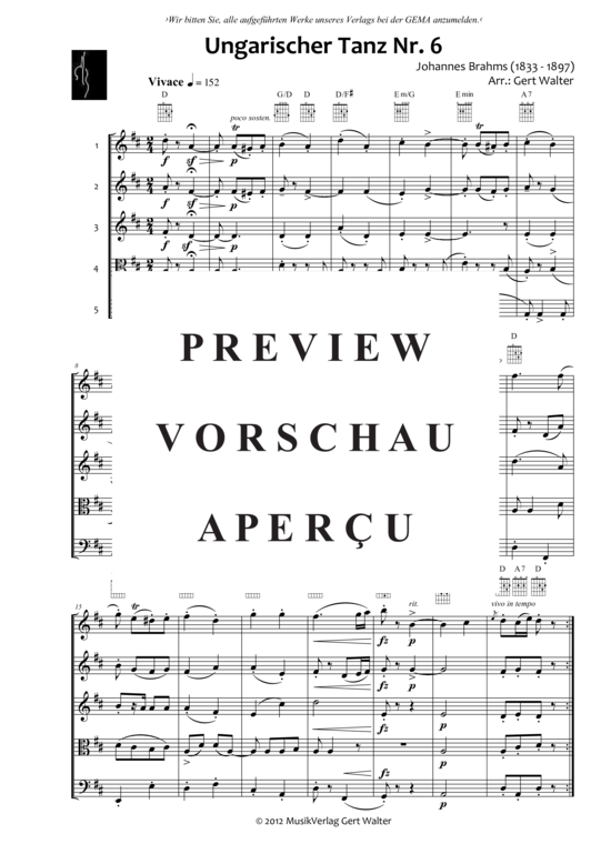 gallery: Ungarischer Tanz Nr. 6 , , (Quintett flexible Besetzung)