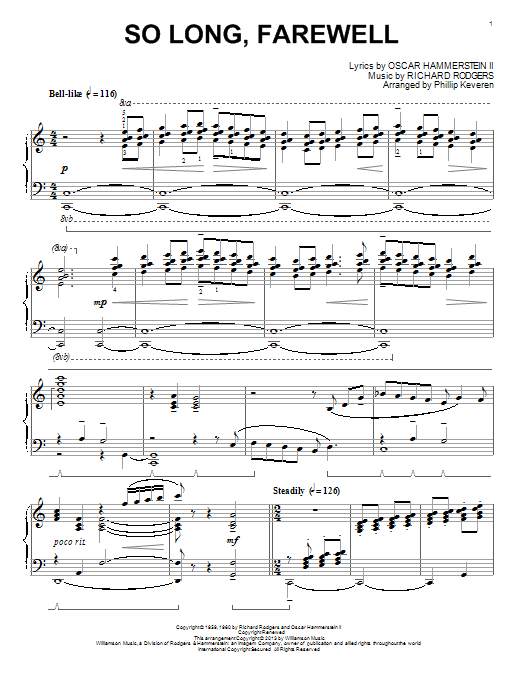 Product picture to: So Long, Farewell (from The Sound Of Music) (arr. Phillip Keveren)