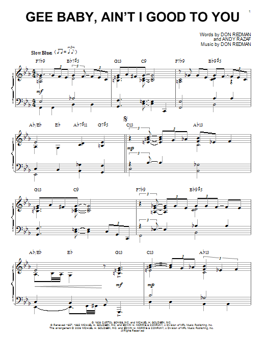 Product gallery: Page 1 of 1 Gee Baby, Ain't I Good To You (arr. Brent Edstrom), Don Redman
