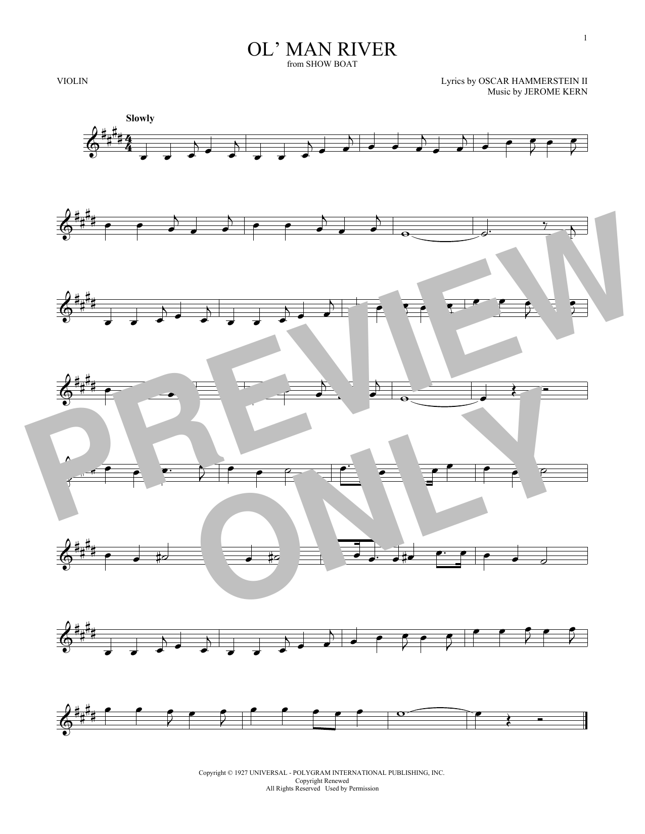 Product gallery: Page 1 of 1 Ol' Man River, Jerome Kern