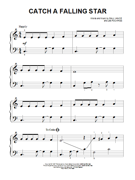 Produktgalerie: Seite 1 von 1 Catch A Falling Star, Perry Como, Klavier