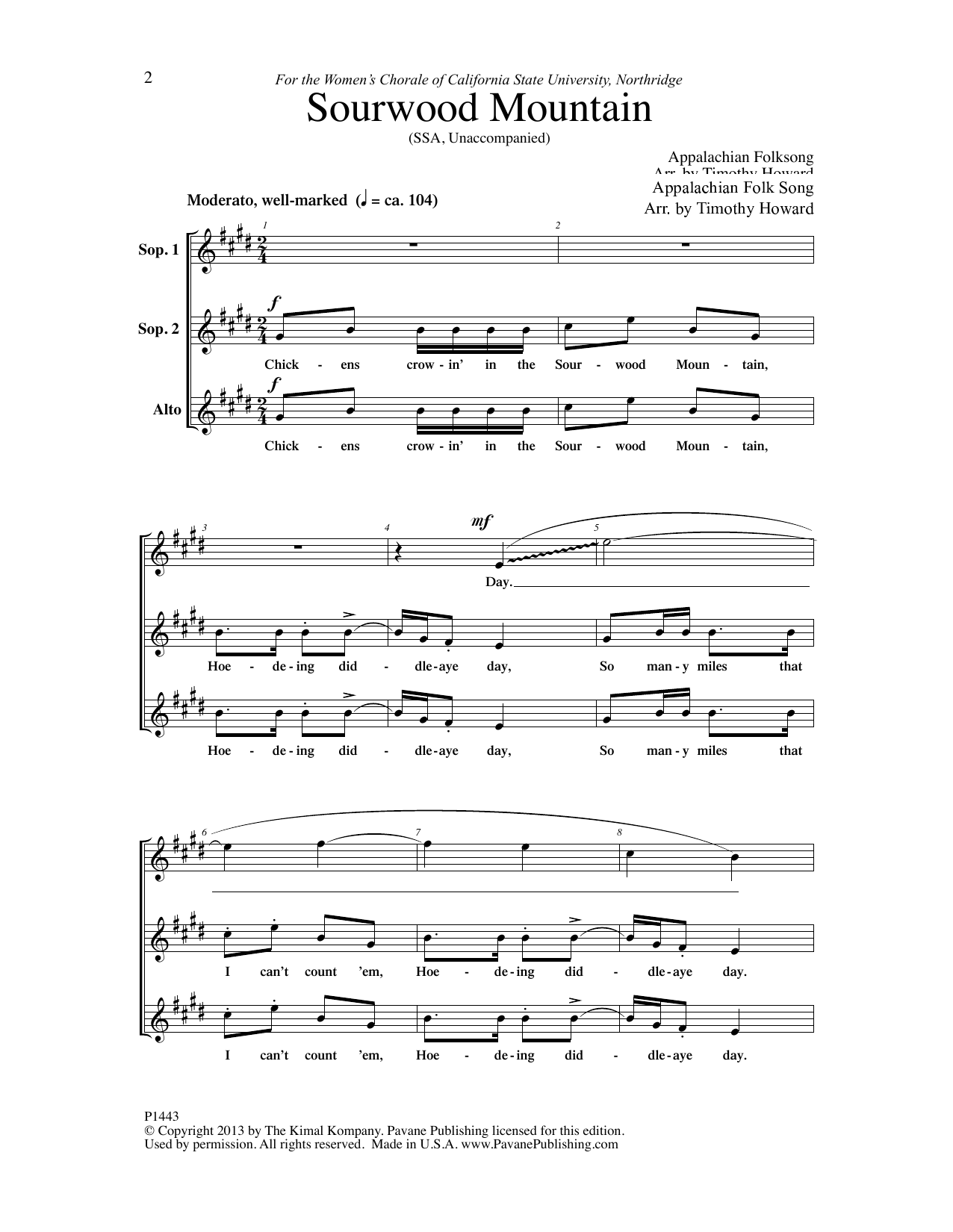 Produktgalerie: Seite 1 von 1 Sourwood Mountain, Timothy Howard, Chor