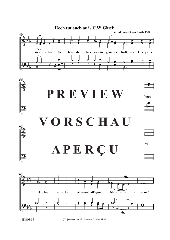 Product gallery: Page 11 of 11 Hoch tut euch auf , , (mixed choir + organ/piano)