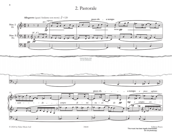 Product gallery: Page 1 of 1 Pastorale (from 'Twelve Pieces' Op.59, Vol I), Max Reger