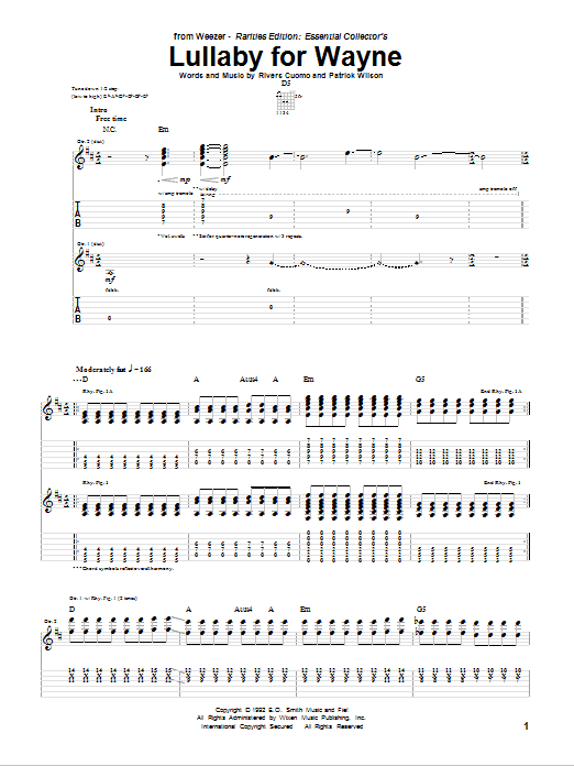 Produktgalerie: Seite 1 von 1 Lullaby For Wayne, Weezer, Gitarre