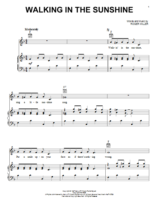 Produktgalerie: Seite 1 von 1 Walking In The Sunshine, Roger Miller, Gesang, Gitarre, Klavier