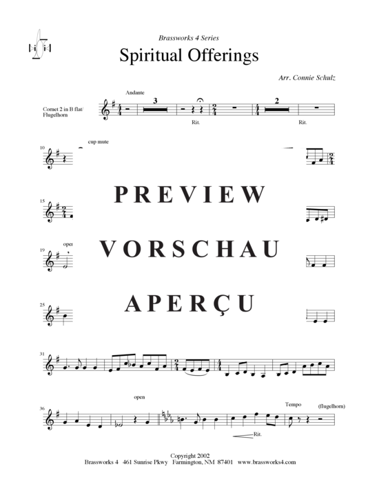 Produktgalerie: Seite 12 von 13 Spiritual Offerings, , (2xTrompete in B/C, Horn in F, Posaune)