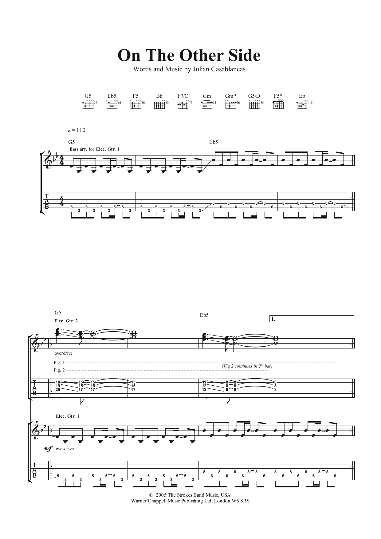 Produktgalerie: Seite 1 von 1 On The Other Side, The Strokes, Gitarre