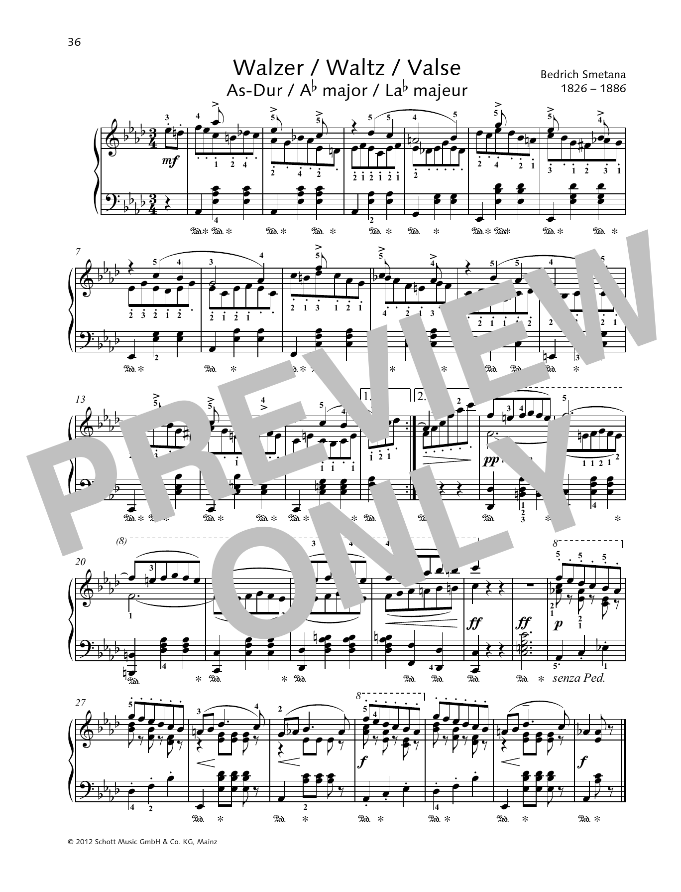 Product gallery: Page 1 of 1 Waltz A-flat major, Bedrich Smetana