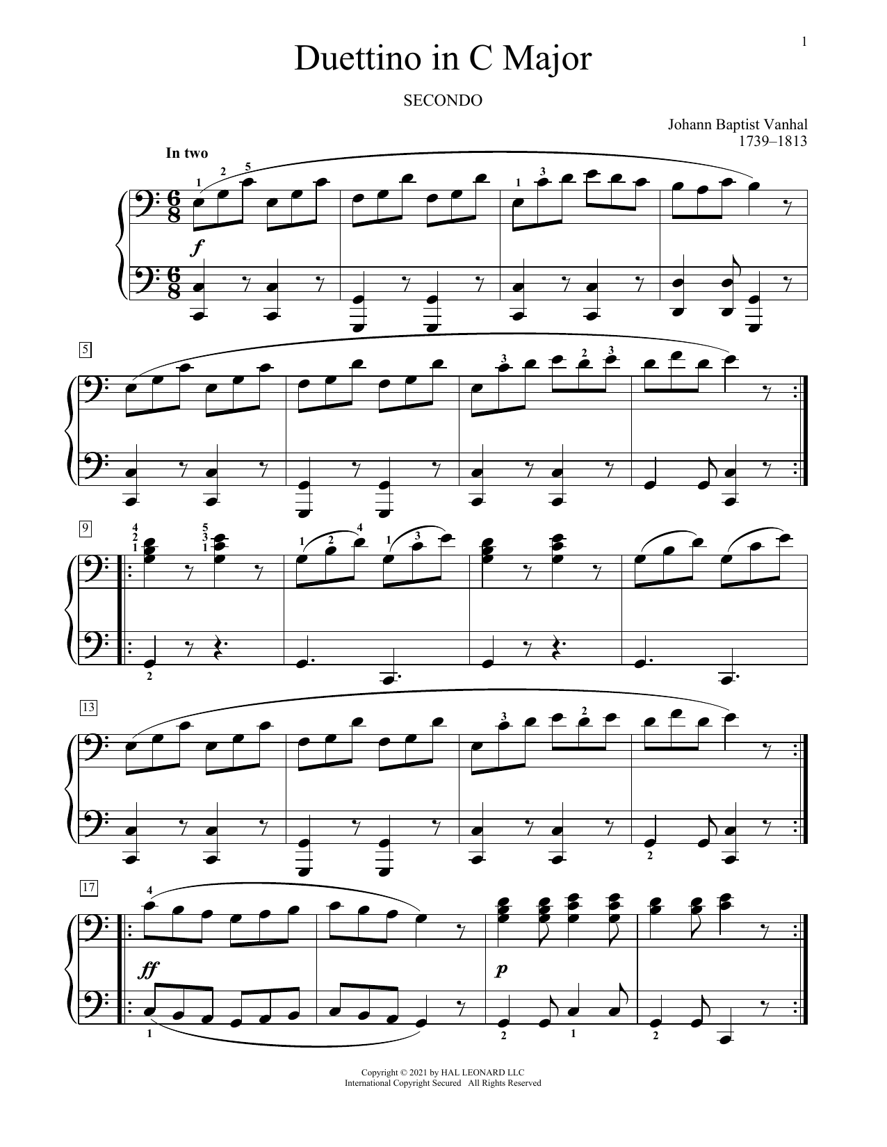Produktbild zu: Duettino In C Major