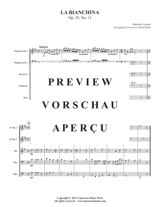 Produktgalerie: Seite 3 von 17 La Biacnhina , , (Blechbläserquintett)