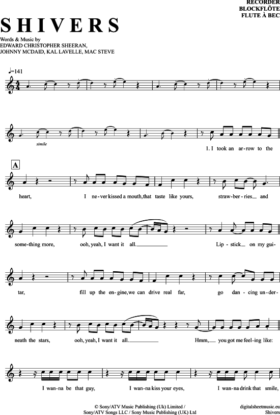 Product picture to: Shivers Ed Sheeran