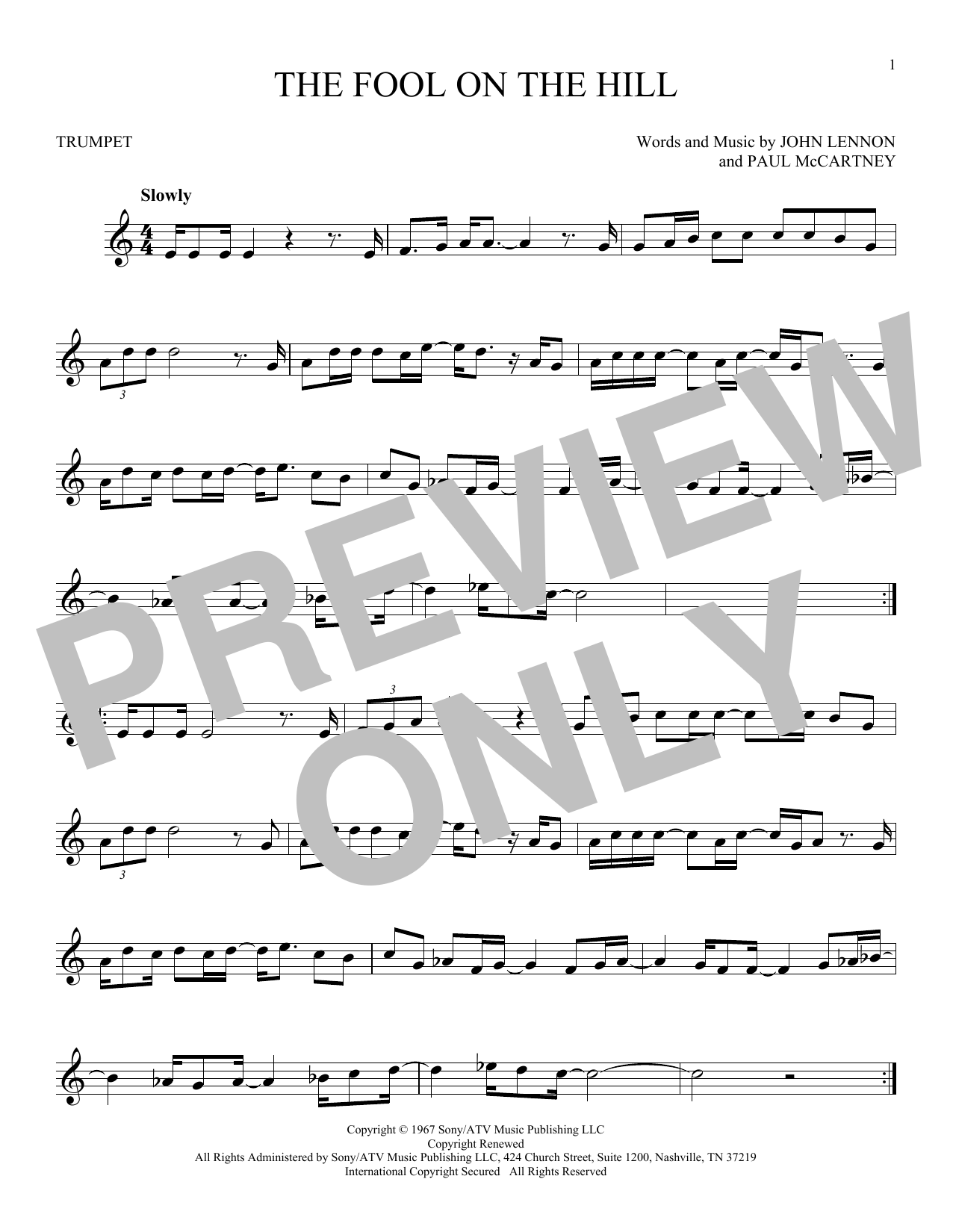 Product gallery: Page 1 of 1 The Fool On The Hill, The Beatles