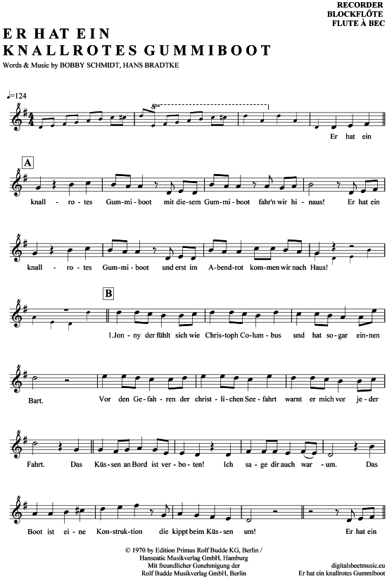 Product gallery: Page 1 of 4 Er hat ein knallrotes Gummiboot , Myhre, Wencke, (recorder)