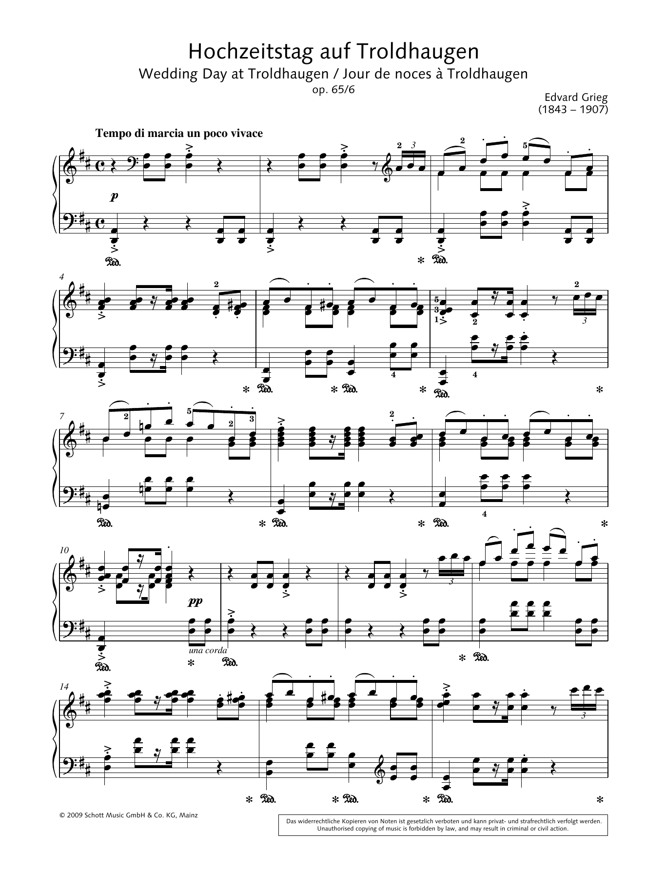 Product gallery: Page 1 of 1 Wedding Day at Troldhaugen (arr. Hans-Gunter Heumann), Edvard Grieg