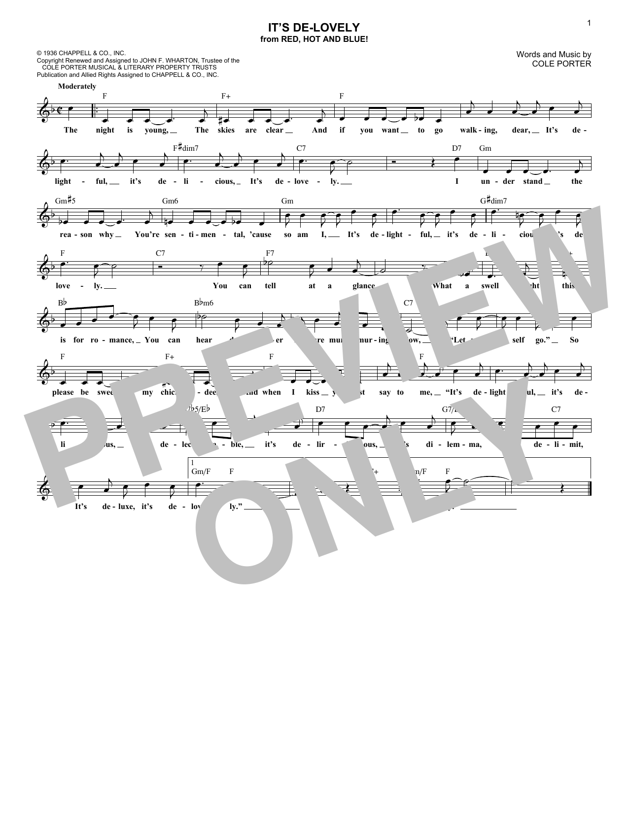Product gallery: Page 1 of 1 It's De-Lovely, Cole Porter