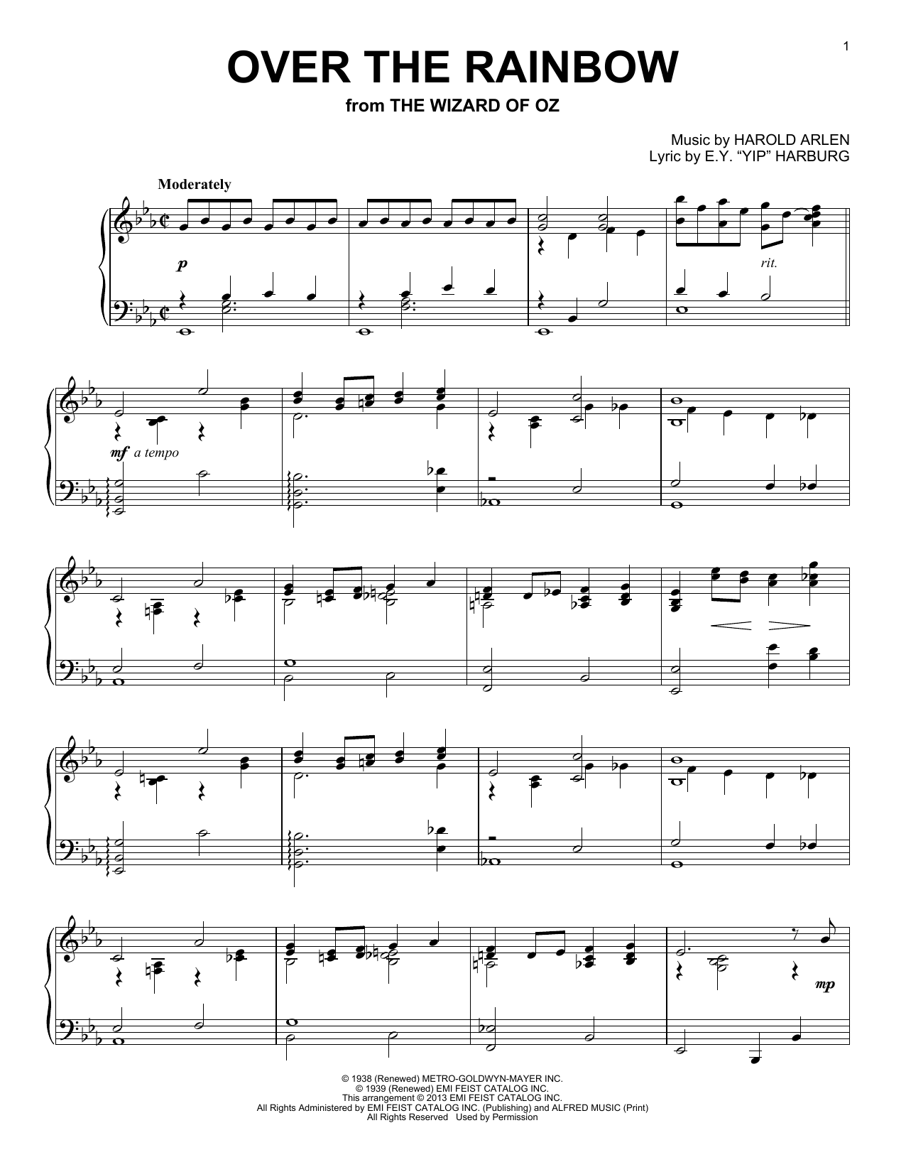 Product gallery: Page 1 of 1 Over The Rainbow, Harold Arlen