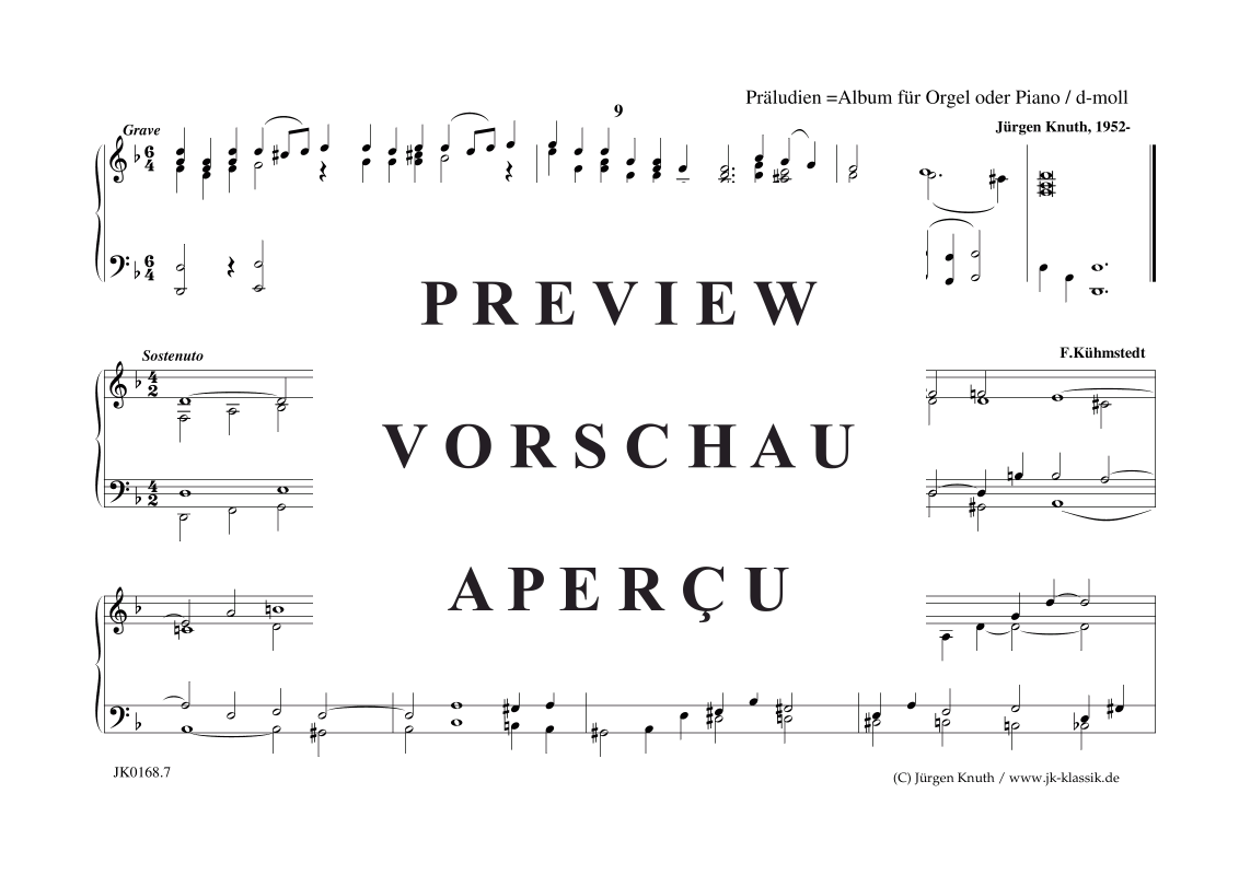 Product gallery: Page 8 of 11 Präludien D-Moll , , (organ/piano solo)