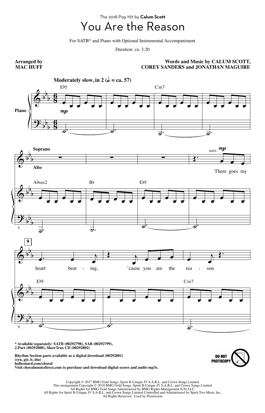 Produktgalerie: Seite 1 von 1 You Are The Reason (arr. Mac Huff), Calum Scott, Chor