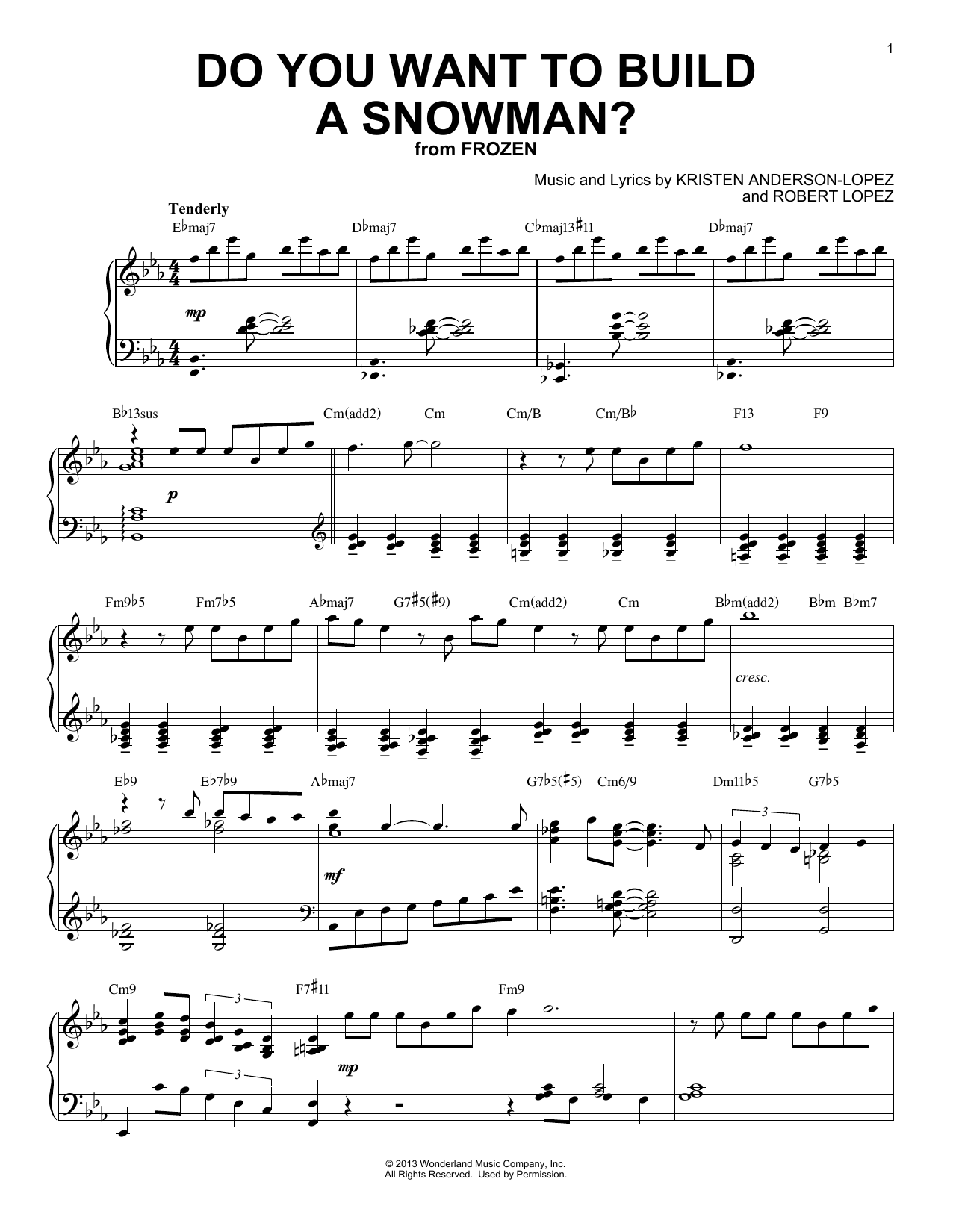 Produktbild zu: Do You Want To Build A Snowman? [Jazz version] (from Frozen) (arr. Brent Edstrom)