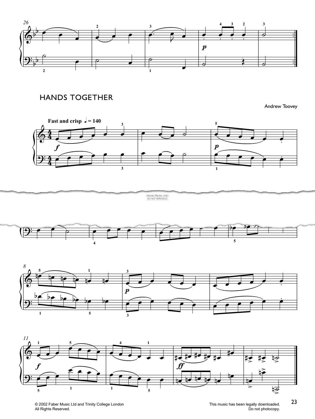 Produktgalerie: Seite 1 von 1 Hands Together, Andrew Toovey, Klavier