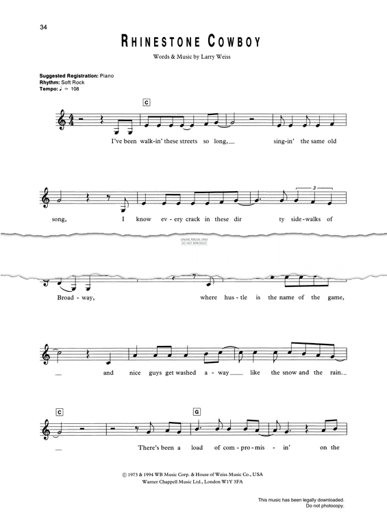 Produktgalerie: Seite 1 von 1 Rhinestone Cowboy, Glen Campbell, Gesang, Gitarre, Keyboard