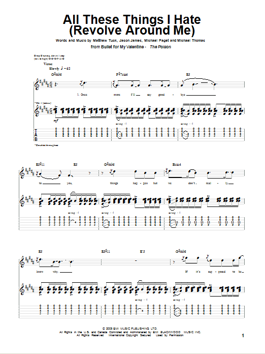 Produktgalerie: Seite 1 von 1 All These Things I Hate (Revolve Around Me), Bullet For My Valentine, Gitarre
