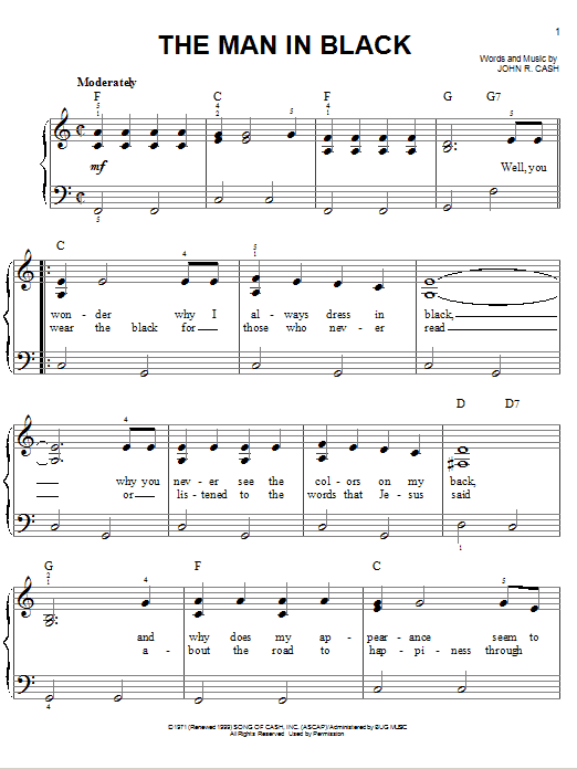 Produktgalerie: Seite 1 von 1 The Man In Black, Johnny Cash, Klavier