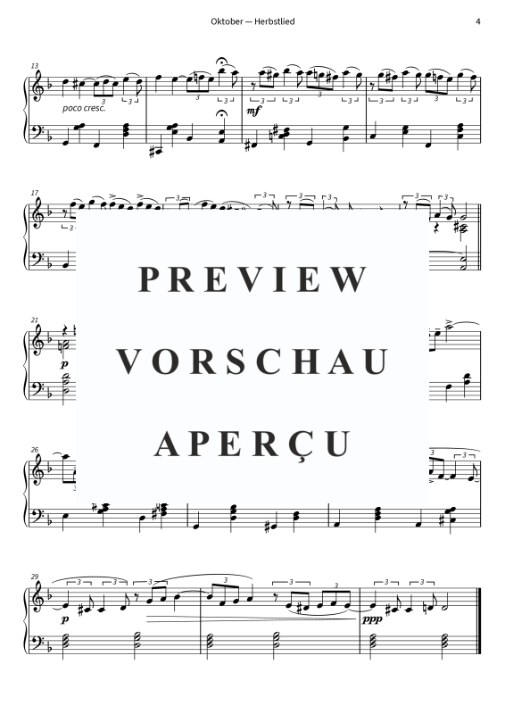 gallery: Oktober — Herbstlied - Vereinfachte Fassung, , (piano solo)