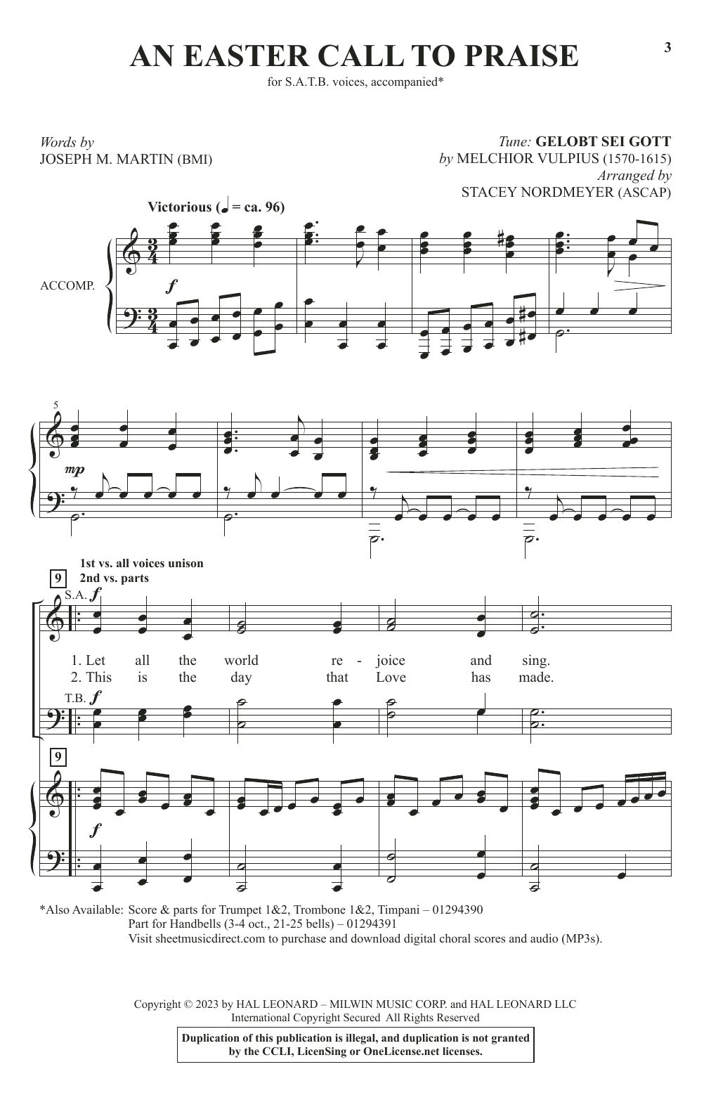 Product picture to: An Easter Call To Praise (arr. Stacey Nordmeyer)