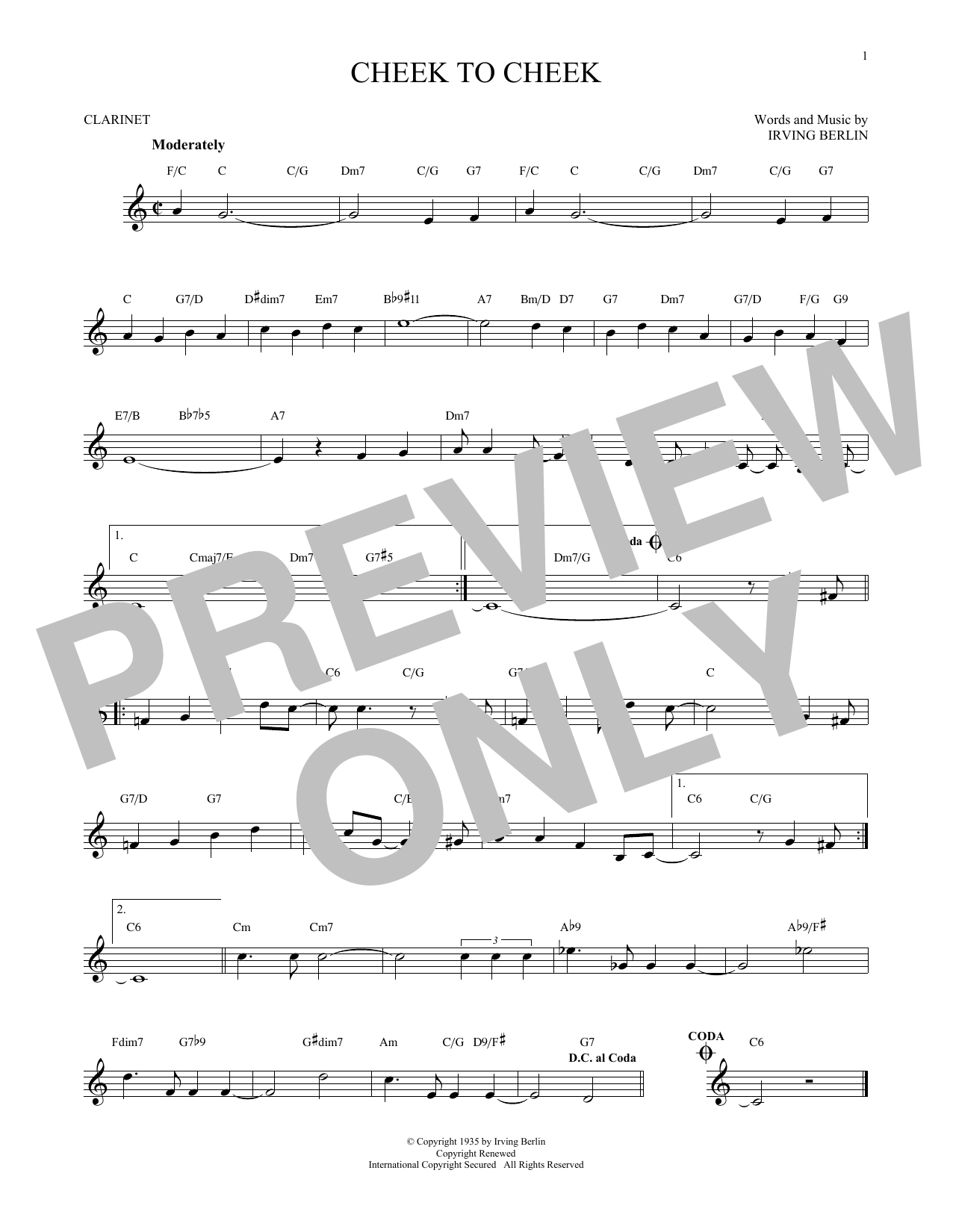 Product gallery: Page 1 of 1 Cheek To Cheek, Irving Berlin