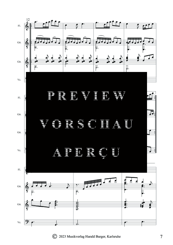 gallery: Fünf Stücke (Nach Zeichnungen von Oskar Kokoschka), , Gemischtes Ensemble für Flöte, 2 Gitarren und Violoncello - Partitur