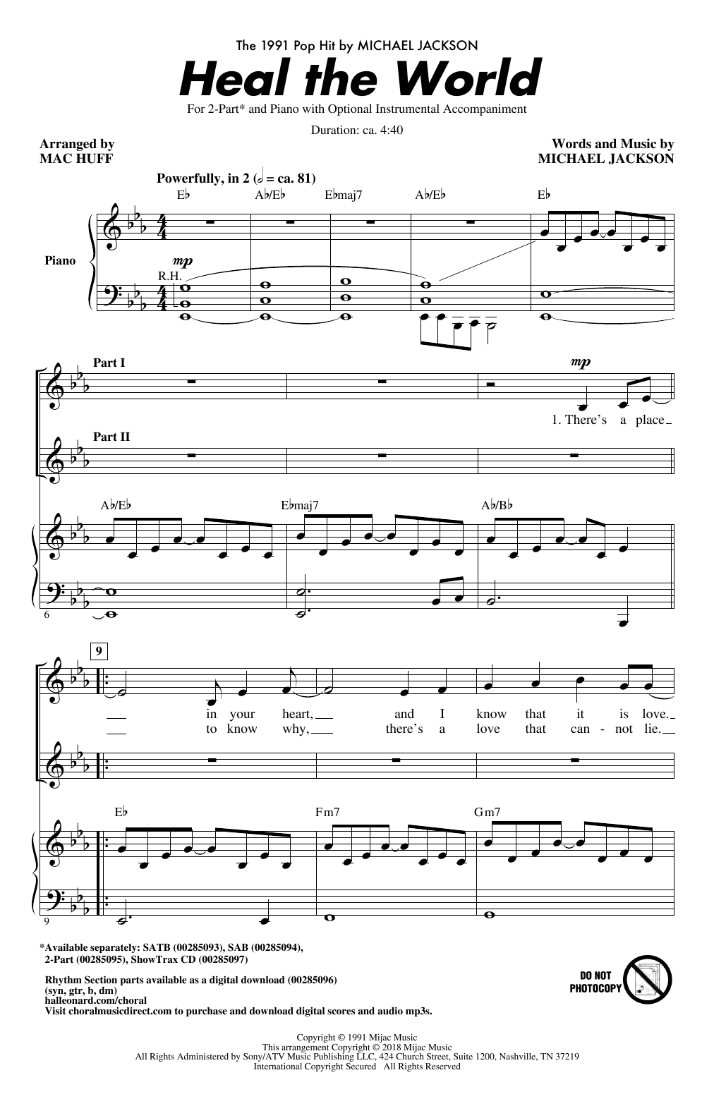 Produktgalerie: Seite 1 von 1 Heal The World (arr. Mac Huff), Michael Jackson, Chor