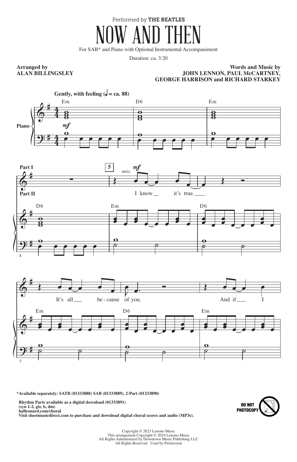 Produktgalerie: Seite 1 von 1 Now And Then (arr. Alan Billingsley), The Beatles, Chor