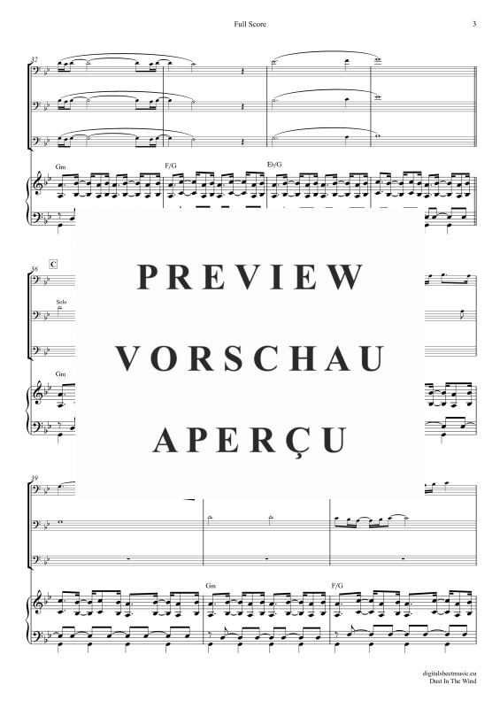 Product gallery: Page 4 of 11 Dust In The Wind, Kansas, (Trombone Trio + Piano)