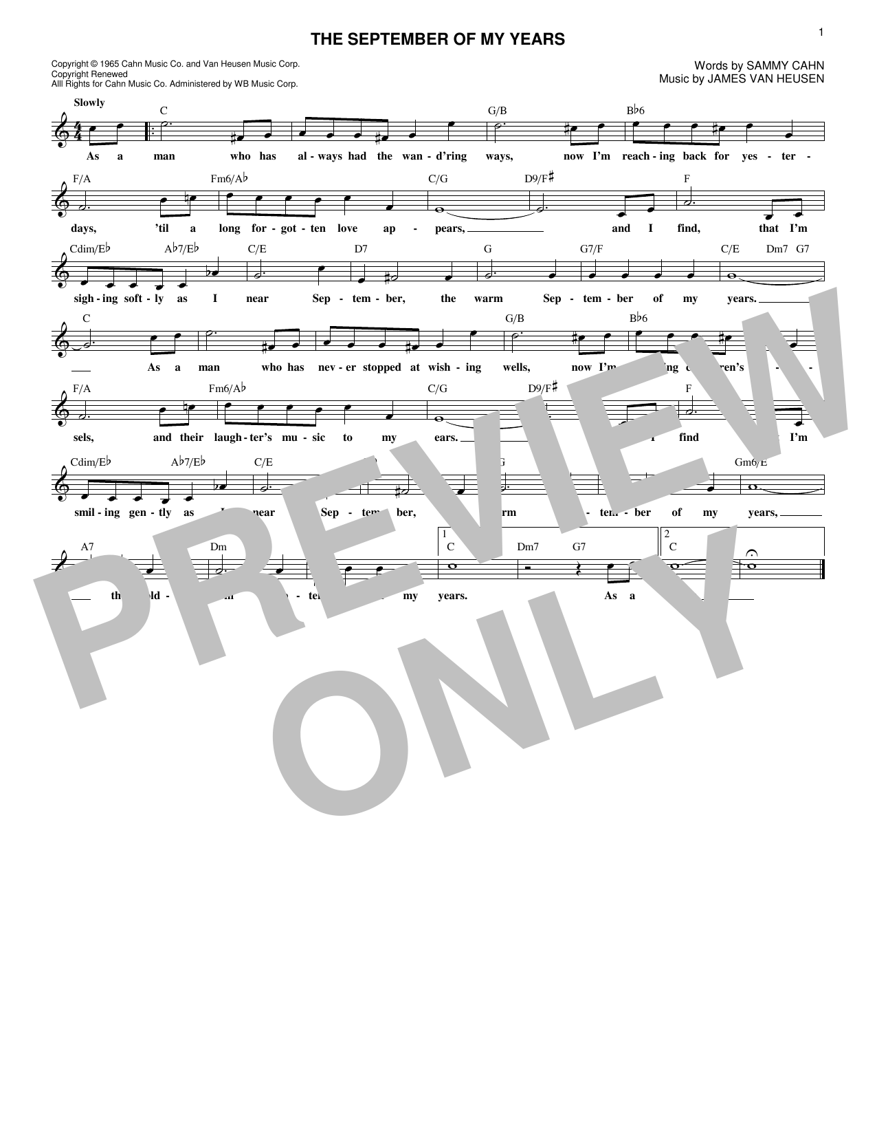 Product gallery: Page 1 of 1 The September Of My Years, Frank Sinatra