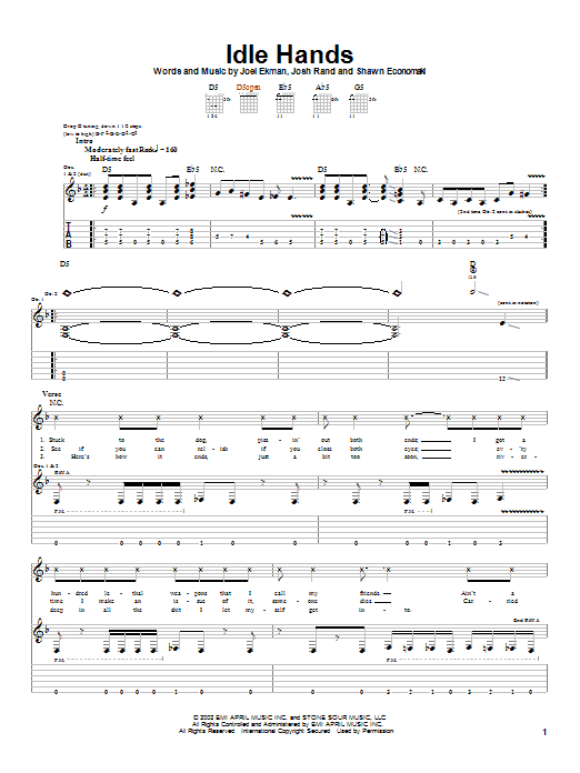 Produktgalerie: Seite 1 von 1 Idle Hands, Stone Sour, Gitarre