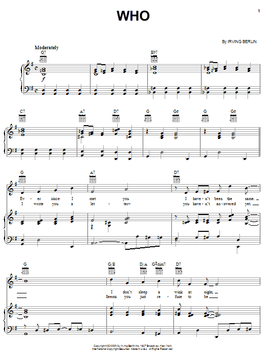 Product gallery: Page 1 of 1 Who, Irving Berlin