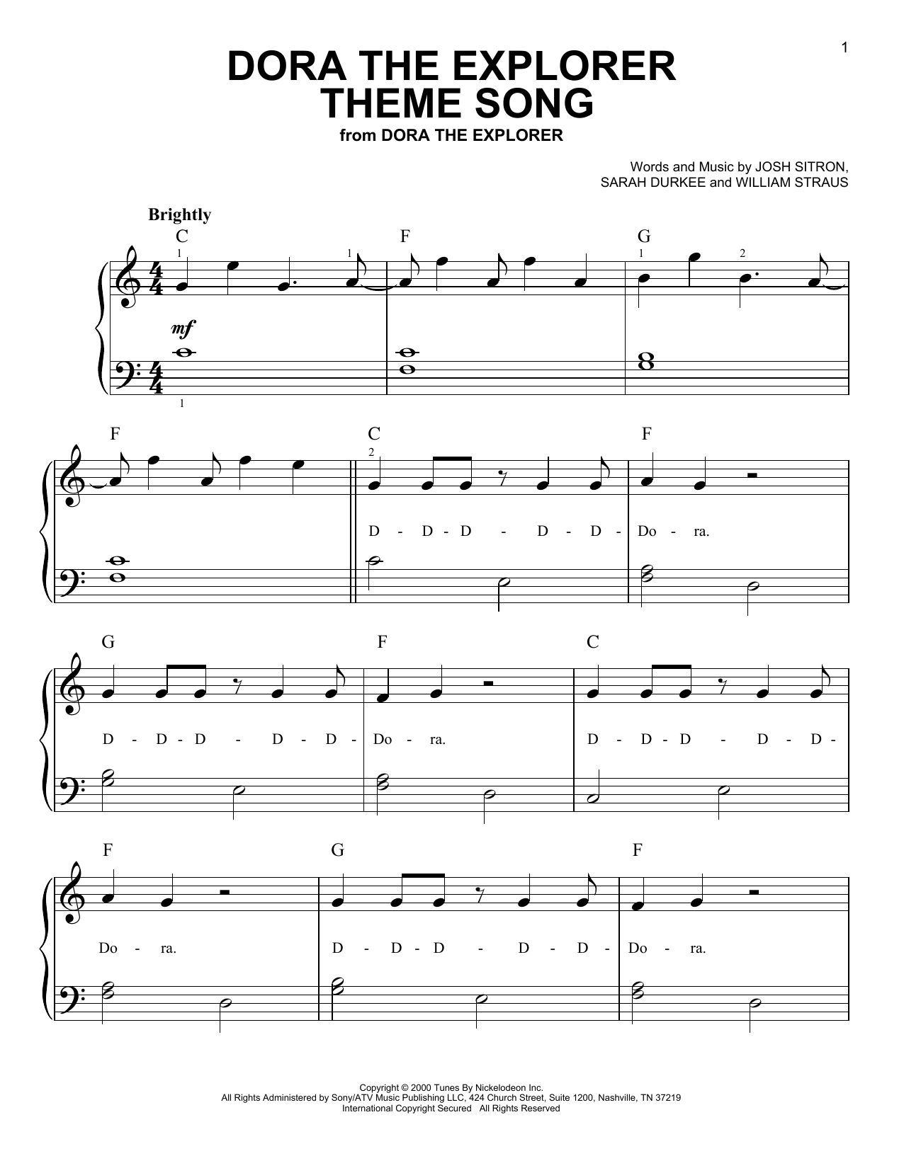 Produktbild zu: Dora The Explorer Theme Song